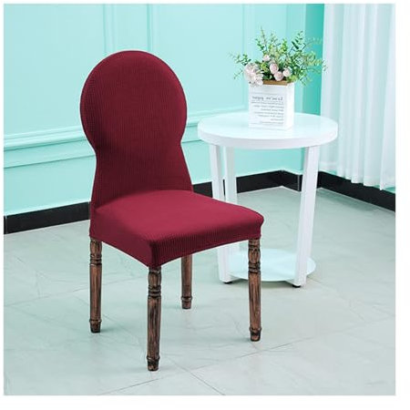 Mswborml Moderne Stuhlhussen mit Runder Rücken 2er 4er 6er Set Schalenstuhl Bezug, Bürostuhl Bezug Stuhlschonbezug Sessel Esszimmerstuhlhussen Armlehnstuhl Stuhlabdeckung für Esszimmer,K,6PCS