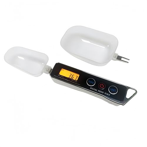 Dioche Digital Measuring Spoon Scale, High Precision 0.05g to 500g Capacity, with 30ml & 80ml Detachable Spoons, Tare Function & Unit Conversion for Baking, Cooking, Pet Food, Kitchen - Black