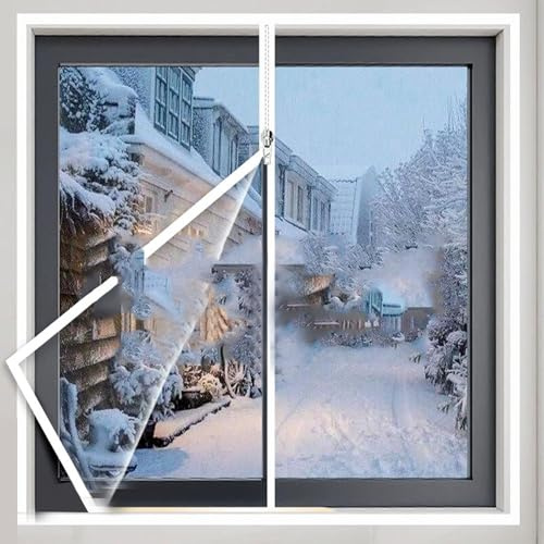 kit de film d'isolation thermique pour pour Maison Cuisine fenêtre,Coupe-vent Imperméable,Réutilisable,Personnalisation Film Isolant pour Fenêtre (180x250cm)