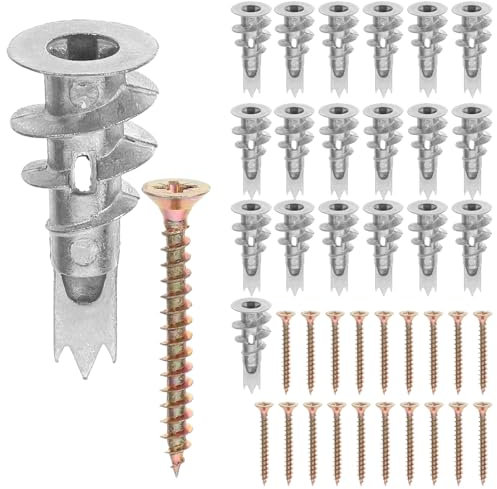 OSOLADY 20sets Tasselli Per Pareti Cave e Viti Per Cartongesso Kit Di Tasselli e Viti Autofilettanti Per Muro Tassello Per Cartongesso Montaggio Per Appendere Lampade Specchi