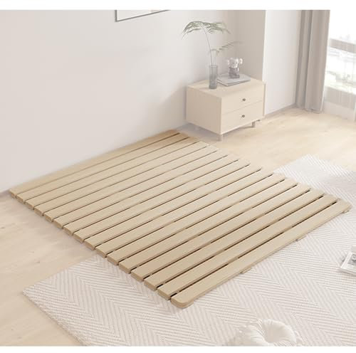 Generisch Rollbarer Matratzenrahmen für den Boden, Holzlattenrost für Full-Queen-King-Bettrahmen, Ersatz-Klapplattenrost-Stützbrett, 120 x 200 cm