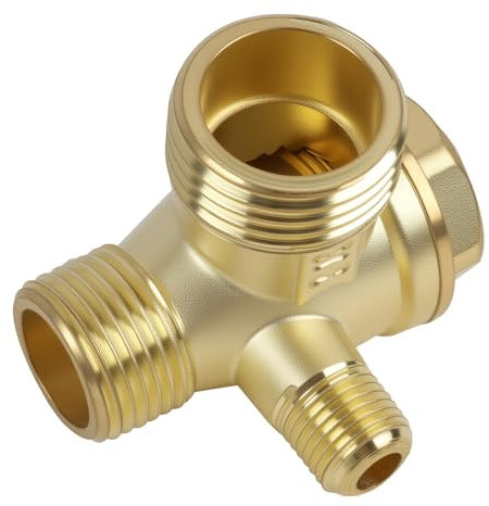 20 x 16 x 10 mm Clapet anti-retour fileté à 3 voies pour compresseur, connecteur mâle en alliage de zinc, adapté pour pompes à air à piston et compresseurs d'air à piston d'huile