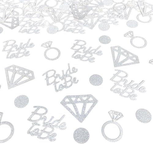 Bride To Be Wedding Confetti Engagement Diamond Ring Anniversary Valentines Table Scatters Decoration for Love Biodegradable Birthday Table Confetti Decor Party Decorations Supplies Silver