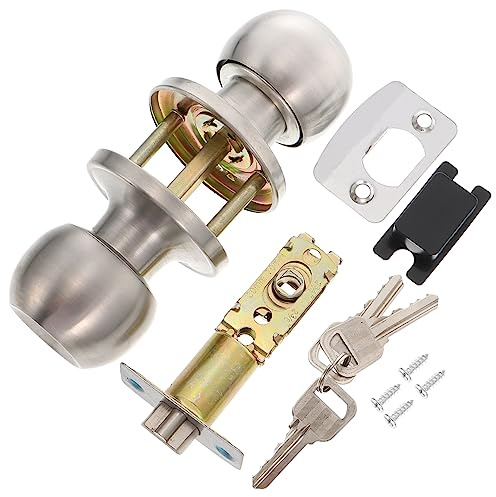 POPETPOP Pomello Porta Con Serratura Maniglia Porta Interna Acciaio Inox Facile Installazione Reversibile Per Camera Da Letto e Bagno