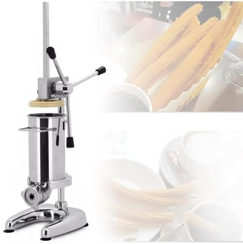 Macchina per Churrera Manuale riempire churros manuale, riempitrice per ciambelle alla frutta, riempitrice per ciambelle in acciaio inossidabile commerciale per cucina e ristorante, 2 l