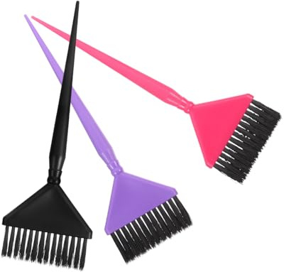 Mobestech Pinceaux Coloration Cheveux pour Salon Professionnel et Usage Personnel Ensemble de 3 en PC Noir Application Uniforme et Utilisation Confortable Couleur Aléatoire