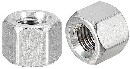 QUARKZMAN 4 Stück Langen Sechskantmuttern M12 X 1.75 Steigung 15mm | Distanzmuffen Verlängerungsmuttern, Metrische Sechskantstangen-Langmuttern, 304 Edelstahl