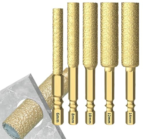 Brocas De Cerámica Para Azulejos | Herramientas Para Perforar Y Lijar Vidrio | Juego De Brocas Para Mármol,Para Reformadores Fontaneros Electricistas Trabajos en Hormigón y Piedra Proyectos de