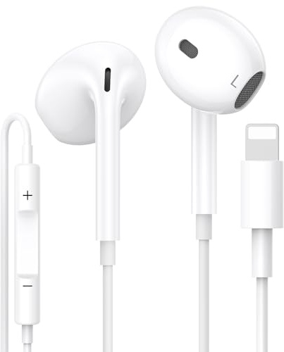 Écouteurs Filaires pour iPhone, [Certifié MFi] Écouteurs Intra-Auriculaires | Casque Antibruit Stéréo HiFi avec Micro et Contrôle du Volume pour iPhone 14/14 Pro/13/12/11/XR/XS/X/8/7/SE
