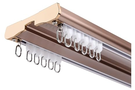 Asta per tenda a 2 corsie con staffe d 4 m, ideale per installazione a soffitto, resistente, elegante soluzione decorativa per la casa