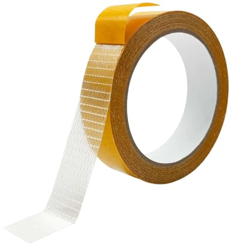 Issimober Heavy Duty Double Sided Fabric Tape 1 Inch x 66FT(20m) Strong Adhesive Hem Tape for Curtains Clothes Pants Dresses Rugs Carpet DIY Crafts No Sewing or Iron Needed Transparent Easy to Use