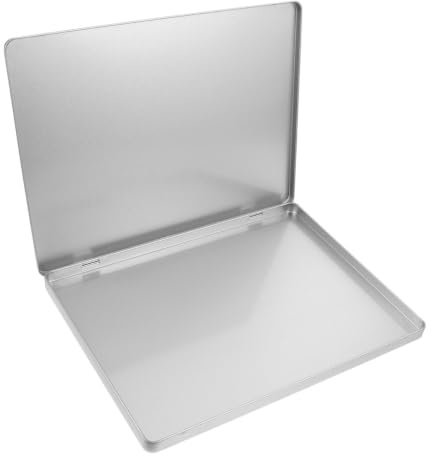 NUOBESTY Boîte de Rangement de Bureau en Fer Argenté, Grosse Capacité A4, Structure Protectrice et Transport Facile pour Photos, Dossiers et Fournitures de Bureau Lors du Réaménagement