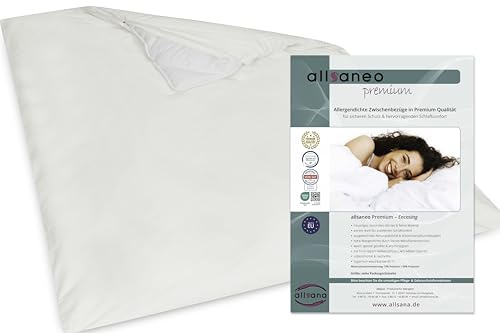 allsaneo Premium Deckenbezug 240x220 cm Allergiker Milbenschutz | Allergie Bettwäsche gegen Milben & Bettwanzen, atmungsaktiv, extra weich & leicht, Hohenstein zertifiziert, bis 95°C waschbar