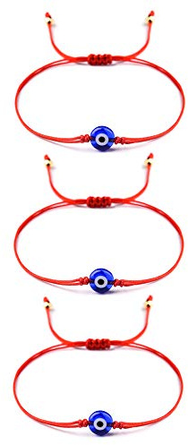 VU100 3 Stück Böser Blick Armband Ojo Turco Viel Glück Armband Geschenk | Geburtstag Geschenk für Frauen Mädchen Freundschaftarmband handgefertigt Schmuck Geschenke