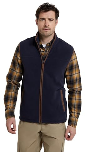 Mountain Warehouse Rove Mens Lightweight Fleece Gilet | Breathable & Lightweight Bodywarmer, 2 Convenient Front Pockets & Antipill Microfleece, For Layering & Easy to Pack