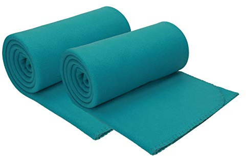 Betz Fleecedecke 2 Stück 130x170 cm 180g/m² – Weiche Wohndecke & Kuscheldecke – Flauschige Sofadecke als Tagesdecke – Leicht, wärmend & pflegeleicht – Farbe Petrol