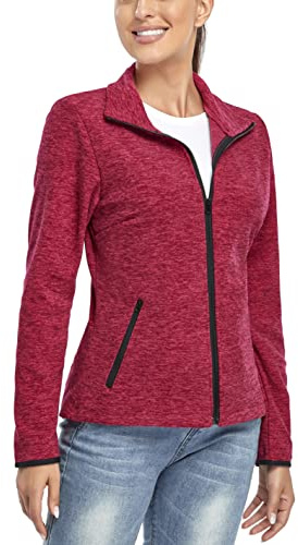 Soneven Veste Polaire Zippée Femme, Veste Polaire Hiver Chaude Blouson Randonnée à Capuche Molletonnée Légère Grande Taille pour Sports Running Outdoor Ski