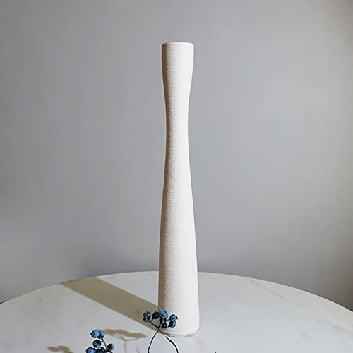 AETERNI - Jarrón delgado de cerámica de 20 pulgadas de alto, jarrón blanco para ramas decorativas y flores secas, jarrón minimalista para decoración del hogar, chimenea, dormitorio, cocina, centros de