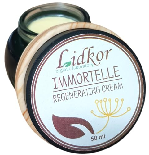 LIDKOR Immortelle Gesichtscreme mit Vitamin C, Vegan, 50 ml | Geeignet für Gesicht, Hals und Dekolleté als Tages- und Nachtcreme mit reichhaltiger Textur für trockene Haut