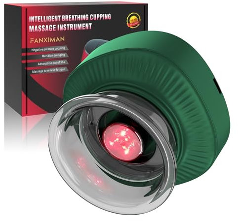 Schröpfen Set, Smart Rotlicht elektrische Schröpftherapie Maschine mit 12 Gängen Vakuum Schröpfmassagegerät wiederaufladbare Gua Sha Schröpftherapie Set zurück Hals elektrische Schröpfmassagegerät