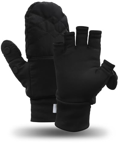TrailHeads Isolierte wandelbare Fäustlinge für Damen – Winter Laufhandschuhe - schwarz