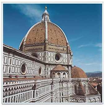 Fabulous Carreau Céramique Décoratif 15,2 x 15,2 cm - Cathédrale Blanche et Brune Architecture Pierres Paysage Urbain