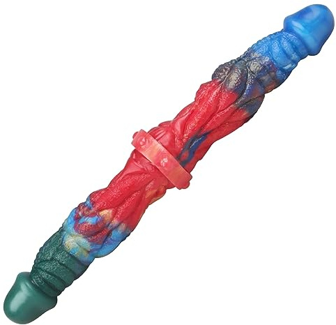 Double Ended Dildo Realistic Dual Side Penis Liquid Silicone Long Anal Plug G Spot Stimulation Prostate Massager Couple Gay Lesbian Adult Sex Toy & Games Sex Factory (Mixed Colors)