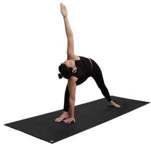 Yoga-Mad Studio-Yogamatte, extra lang, 220 cm lang, rutschfeste Gymnastikmatte mit hoher Dichte, für Pilates, Yoga, Stretching, Heimtraining und allgemeine Fitness