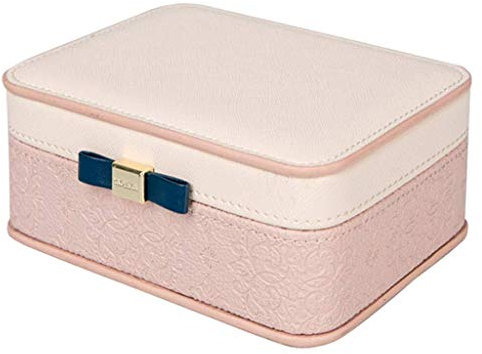 BONOOL Schmuckkästchen, Leder-Schmucktruhe, tragbare Schmuck-Display-Aufbewahrungsbox für Halskette, Ring, Ohrringe, Schmuckschatulle für Damen