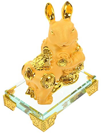 DECHOUS Kaninchenfiguren Deko Hase Statue Frühlingsfest Neujahrs Dekoration Tischdeko Home Zubehör