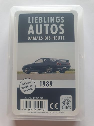 Lieblings Autos Auto Quartett 1989 Baujahr Geburtsjahr 37. Geburtstag Geschenk Spielkarten Neu