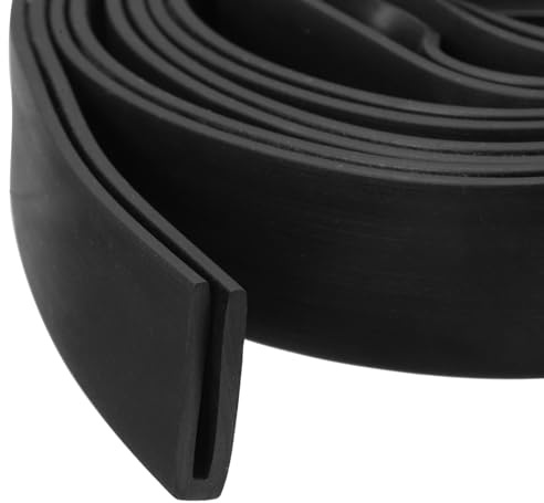 sourcing map U-Kanal-Kantenverkleidung, 2 m Länge, Gummischutz, Dichtungsstreifen, Kantenschutz, flacher Typ, passend für 0,5–1 mm Kante, (5/32 Zoll B x 43/64 Zoll H), Schwarz