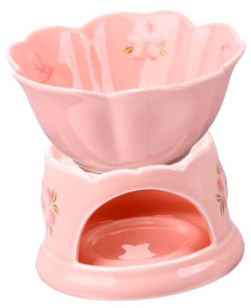 Garneck 1 Satz Schokolade Schmelztiegel Fondue Maker Set. Fondue Party Set. Teelichtkerzenbrenner. Keramischer Teelichthalter Fondue Halterung Heißer Topf Keramik Rosa