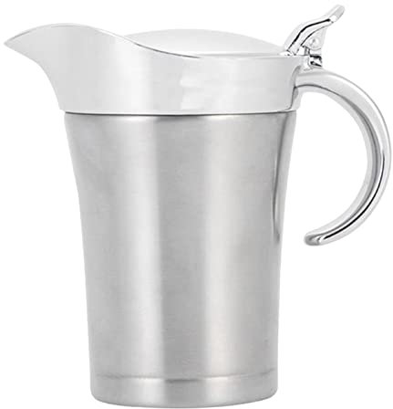 Duiaynke Saucière en acier inoxydable, saucière à isolation thermique, pot à sauce et couvercle pour sauce, ketchup (750 ml)