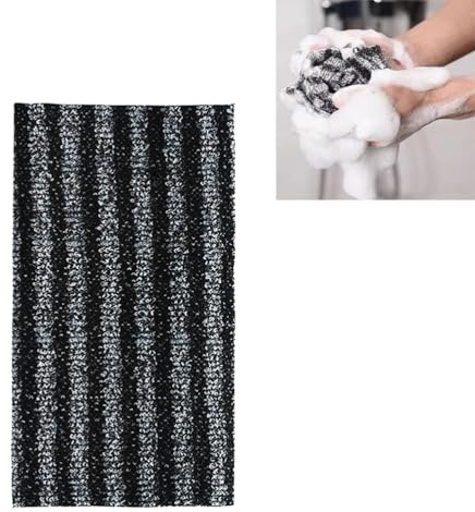 Fc'Noqgn Extra Longue Exfoliant Chiffon de Lavage | Exfoliant Brosse à Corps | Serviette exfoliante | Texture Obsidian and Raisin Dots, Ensemble de