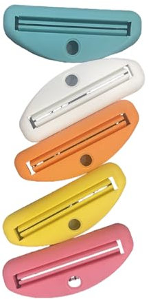 BOKIOESDE Lotion de pommade de Tube en Plastique de Presse-Tube pour la Salle de Bains Le Tube de Distributeur de roulement de Lotion de Presse-Plastique Etc, 5 pièces (5 Couleurs)