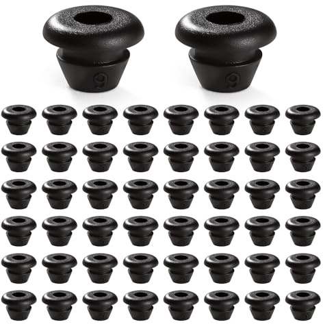 YIXISI 50 PCS Diameter 4 * 6 mm Rubber Grommets, Conductor Gasket Ring Grommets, Black Rubber Hole Plugs Electrical Wire Gaskets, for Protecting Wires, Cables and Plugs