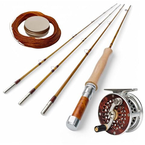 ZHUSROD 7 W | 2,1 m 15,2 cm | 3 Stück | Bambus-Fliegenrute | Granger Spezial Kegel (Ruten-Kit)