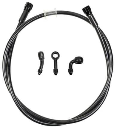 Tubo idraulico universale per olio del freno per moto, CNC, disponibile in 400 mm a 2400 mm, foro di montaggio M10, raccordi girevoli per scooter, moto, fuoristrada ATV (900mm)