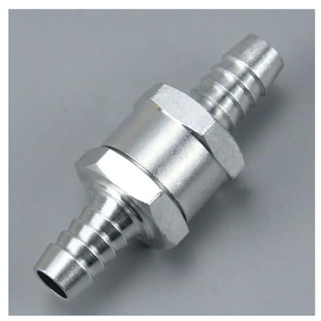 LEJDI Robinet à Bille 1 pièces clapet Anti-Retour en Alliage d'aluminium 6mm 8mm 10mm 12mm 14mm 16mm Tuyau unidirectionnel clapet Anti-Retour for Essence Diesel Carburant(6mm)