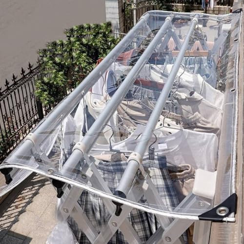 Telone trasparente resistente impermeabile resistente agli strappi 0,35 mm di spessore multiuso da giardino copertura su misura 2 m x 3 m con occhielli e corda