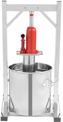 Obstpresse Manuell 12L Edelstahl Fruchtpresse Max. Druck 3T Weinpresse für Wein Cider Säfte Liköre