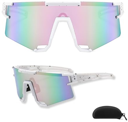 Lyivisk Schnelle Brille, Fahrradbrille für Herren Damen, Winddicht UV 400 Fahrrad Brille, Polarisierte Sportbrillen für Outdooraktivitäten Radfahren Klettern