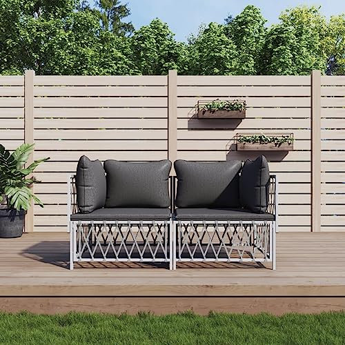 Fasba 2-TLG. Gartenlounge Set, Balkon Lounge Metall, Gartensofa Lounge, Terrassensofa, Loungesofa Outdoor, Loungemöbel Terrasse, Gartenmöbel für Draußen/ 3186812