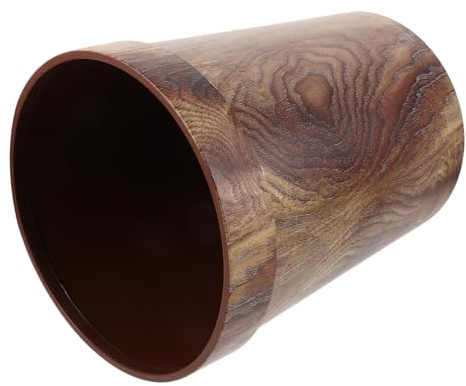 CTIRCHIU Poubelle En Plastique Motif Grain De Bois 25x31,5 Cm Conteneur De Rangement Salon Léger Design Classique Usage Maison Bureau Chambre