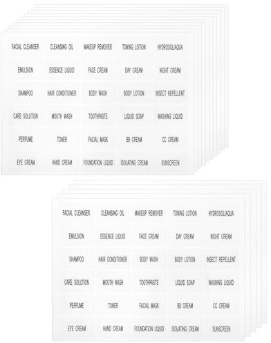 Classicseali 450pcs Waterproof Clear Labels for Travel Size Bottles,Clear Beauty Bottle Classification Stickers, for Travel Size Bottle, Skin Care Products, Shampoo, Shower Wash