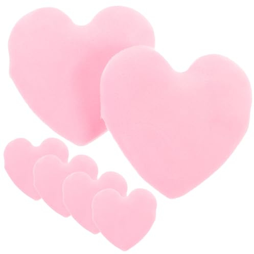 VICASKY Houppettes à Poudre De Cœur Rose 6 Pièces Petites Compactes Dragonne Pour Poudre Visage Femme Maquillage Voyage