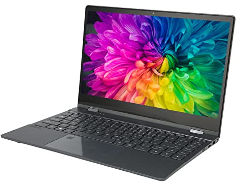 Plyisty Laptop, 12 G RAM Quattro Modi 3840x2160 Risoluzione da 14,1 Pollici Multiport 360 Gradi 360 Gradi IPS Grigio Grigio per 10 11 (Spina europea 256GB)