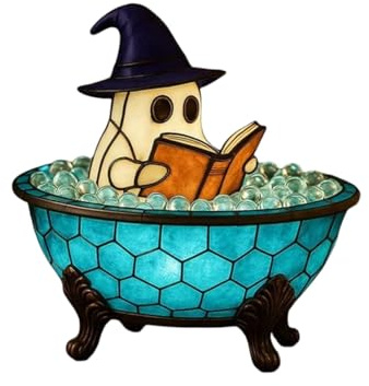Ghost Bubble Bath Lamp, Halloween Ghost Night Light, Cute LED Lamp for Bathroom Decor,Color-Changing Mood Light,Ghost-Themed Bathtub Accent Lamp for Halloween Decorations Gifts for Women Girls