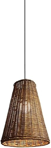 Genérico Lámparas de araña, Lámpara colgante ajustable E27 compatible con isla de cocina Decoración bohemia ratán natural Lámparas colgantes Wabi-sabi luces cesta Iluminación lujo